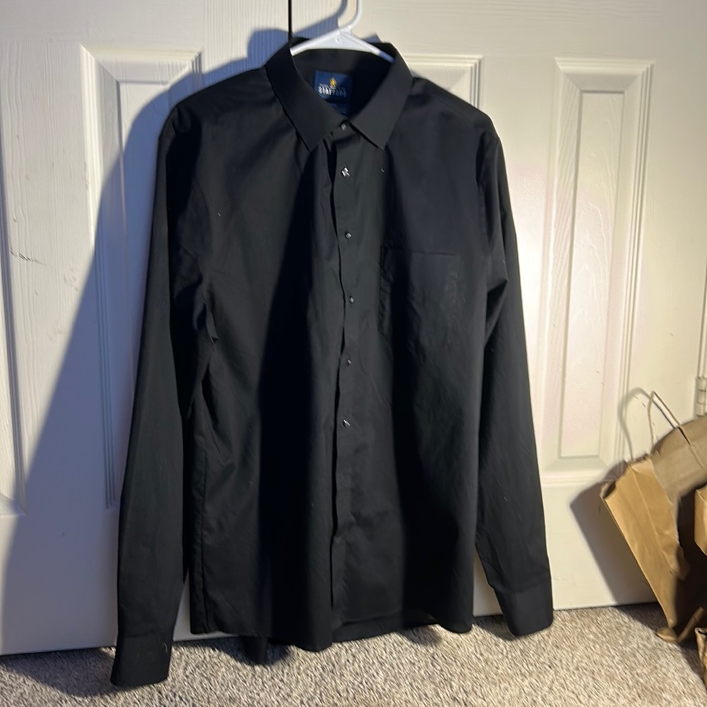 all black Stafford formal shirt